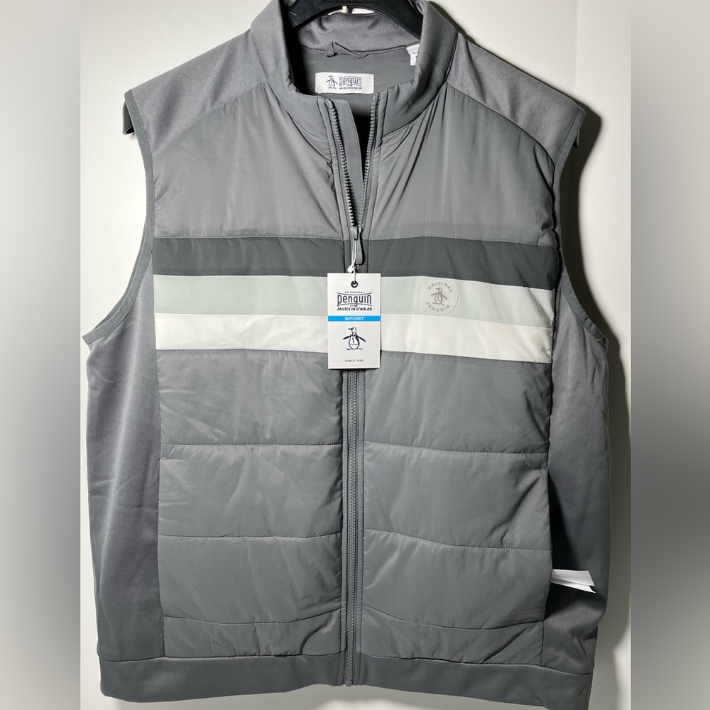 Original Penguin Water-Repellent Quilted Poly Filled Super Light Packable Vest